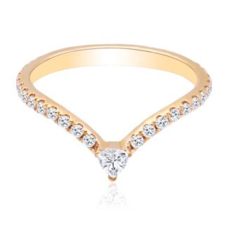 0.36CTW Triangle Wishbone Moissanite Fashion Ring Band