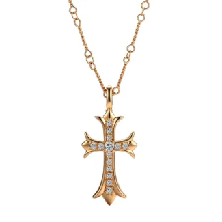 Divine Light Cross Pendant | 18K Cross Pendant Pavé-Set with Round Lab Diamonds (Pendant Only)