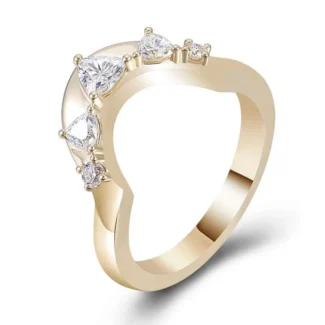 Dazzling Geometric Elegance:Gorgeous Soft Edged Triangular Moissanite Ring