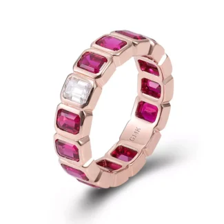 Galactic Ruby Ring | Jedi Red Lab Rubies & Emerald Cut Accents​