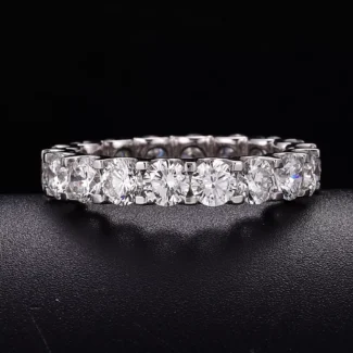Classic Round Lab Diamond Full Eternity Ring in 18k White Gold