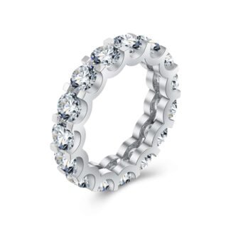 Dazzling Full 4.5CTW Round Cut Moissanite Eternity Ring