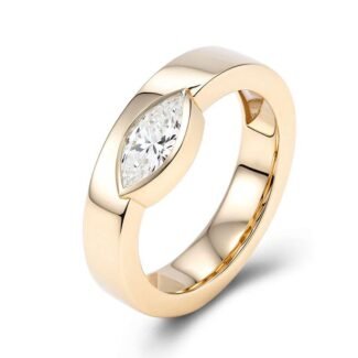 Striking 0.8CT Moissanite Marquise Cut Ring