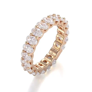 Oval Eternity Ring | Oval-cut Moissanite Band with Precision Light Dispersion​