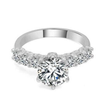 Glamorous 2CT White Gold Round Cut Moissanite Ring
