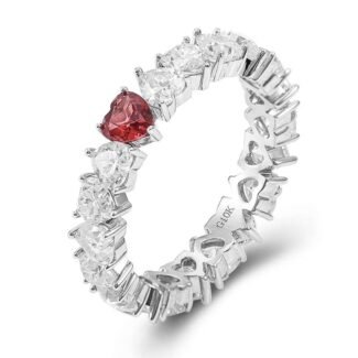 Captivating Heart Cut Centerpiece:Enchanting 6.18CTW White Gold Ring