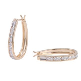 Round Cut Moissanite Hoop Earrings