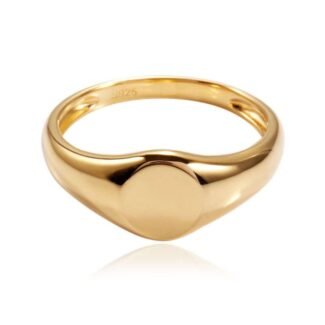 Elegant Silver with Yellow Gold Plated Signet Ring