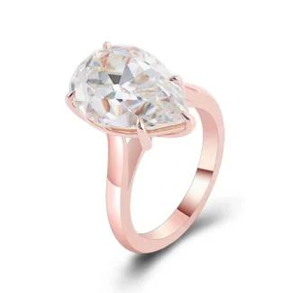 Gorgeous Rose Gold Pear Cut VVS Moissanite Ring