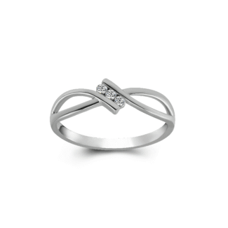 Three Stone Moissanite Simulated Wedding Ring