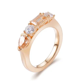 Spectacular Yellow Gold Diverse Cuts 1.9CTW Moissanite Ring