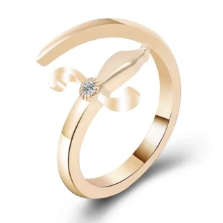 Exquisite Yellow Gold Moissanite Leaf Curl Ring