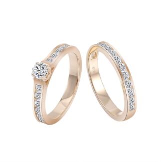Dual Band Channel Set Diamond Ring Set
