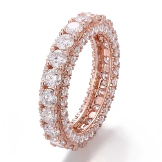 Moissanite Eternity Luminaire Ring | Full-Circle Moissanite Band with Uniform Round Cuts