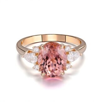 Gorgeous 18K Rose Gold 3CT Modern Morganite Ring with Powerful Sparkle