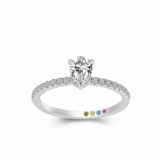 1ct Pear Cut Pave Setting Moissainte Engagement Ring