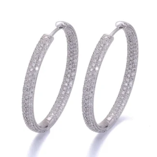 Sparkling Moissanite Hoop Earrings