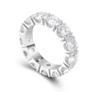 Magnificent Round Cut Moissanite White Gold Eternity Ring