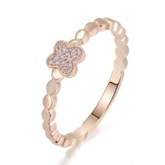 Four-Leaf Clover Pavé Ring