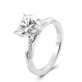 2.5ct Heart Shape Moissanite Twist Shank Engagement Ring