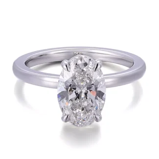 Moissanite Solitaire Ring | Brilliant Oval-Cut Moissanite in Precision Four-Prong Setting​