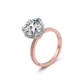 3.5ct Hearts & Arrows Moissanite Solitaire With Side Accents Engagement Ring