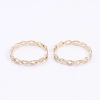 Gorgeous Yellow Gold Moissanite Twisted Hoop Earrings