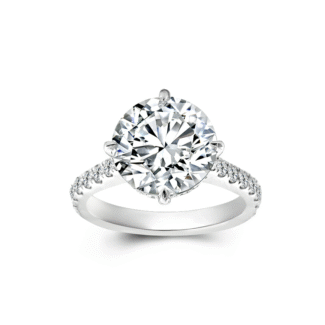 5ct Brilliant Round Pave Style Moissanite Engagement Ring