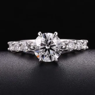 Sensational White Gold 1.98CT Round Cut Lab Diamond Pave Ring