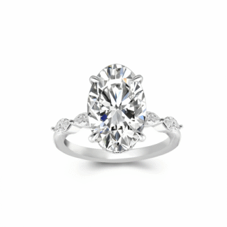 6ct Hidden Halo Oval Moissanite Engagement ring