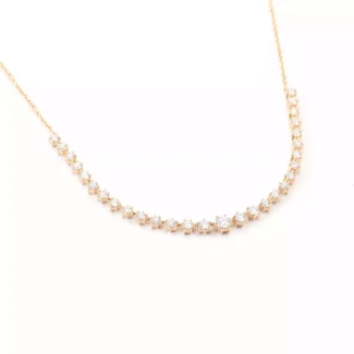 18K Gold Round Moissanite Choker Necklace