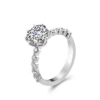 8-Prong Tulip Cathedral Round Moissanite Engagement Ring