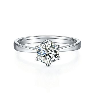 Classic 6 claw moissanite solitaire ring
