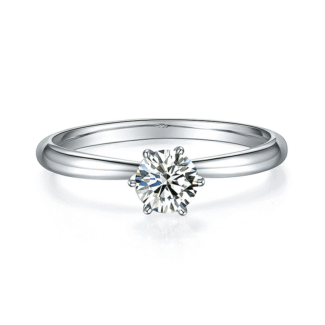 Classic Elegant 6 Claw Moissanite Solitaire Ring