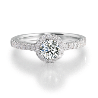 Embrace Round Halo Moissanite Engagement Ring
