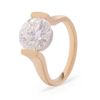 Extended Shank 3ct Moissanite Solitaire Engagement Ring