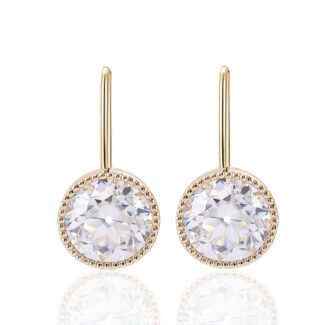 OEC Round Moissanite Vintage & Luxury Earrings