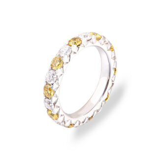 Bezel Set with A Round Moissanite Ring