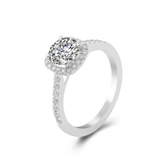 Elegant 1.2CT White Gold Moissanite Ring