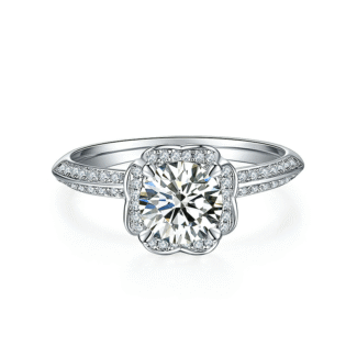 Halo engagement ring 1.0ct 6.5mm