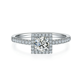 Halo Engagement Ring Boasts A Petite Band