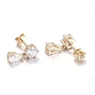 Elegant Pear Moissanite Drop Earrings