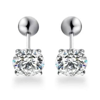 Gorgeous White Gold Moissanite Stud Earring