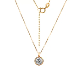 Golden Bubble Pendant | 18K Yellow Gold Single Lab Diamond Pendant （Pendant only）