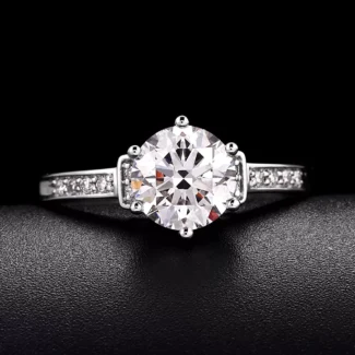 Stunning 1.27CT Round Cut White Gold Solitaire Ring