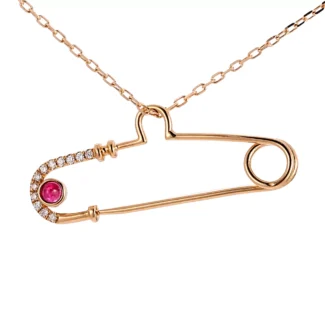 Dual-Function Diamond Pendant | 18K Brooch/Pendant with Lab Diamonds（pendant only）