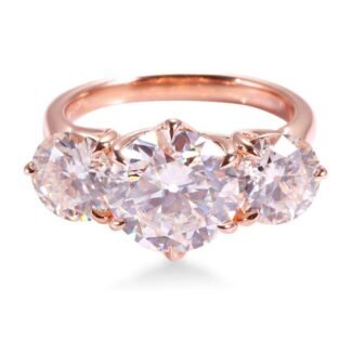 Romantic 1.5CT round cut Rose Gold Moissanite Ring