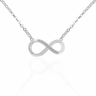Infinity Moissanite Necklace with Round Brilliant Moissanite
