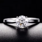 Timeless Round Lab Diamond Solitaire Engagement Ring in 18k White Gold