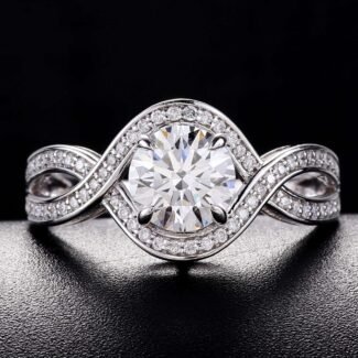 Exquisite 1.09CT Twisted Shank Lab-Grown Diamond Ring